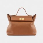 Hermès 24/24 Handmade in Gold Leather with Palladium Hardware