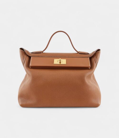 Hermès 24/24 Handmade in Gold Leather with Palladium Hardware