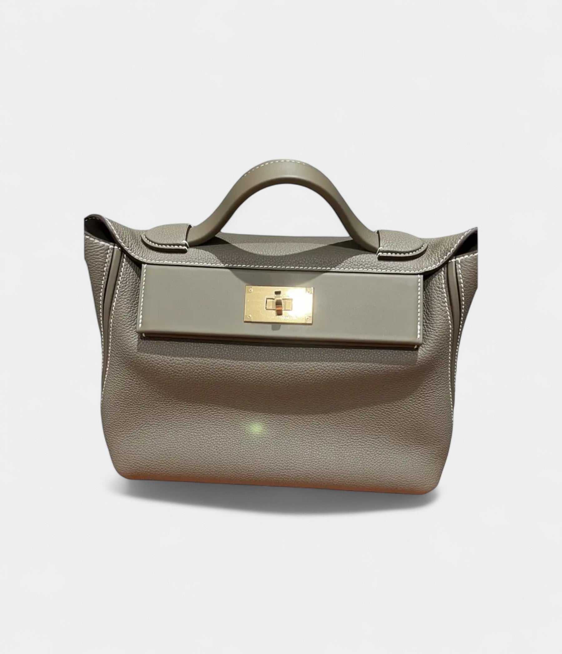 Hermès 24/24 Handmade in Grey Leather with Palladium Hardware