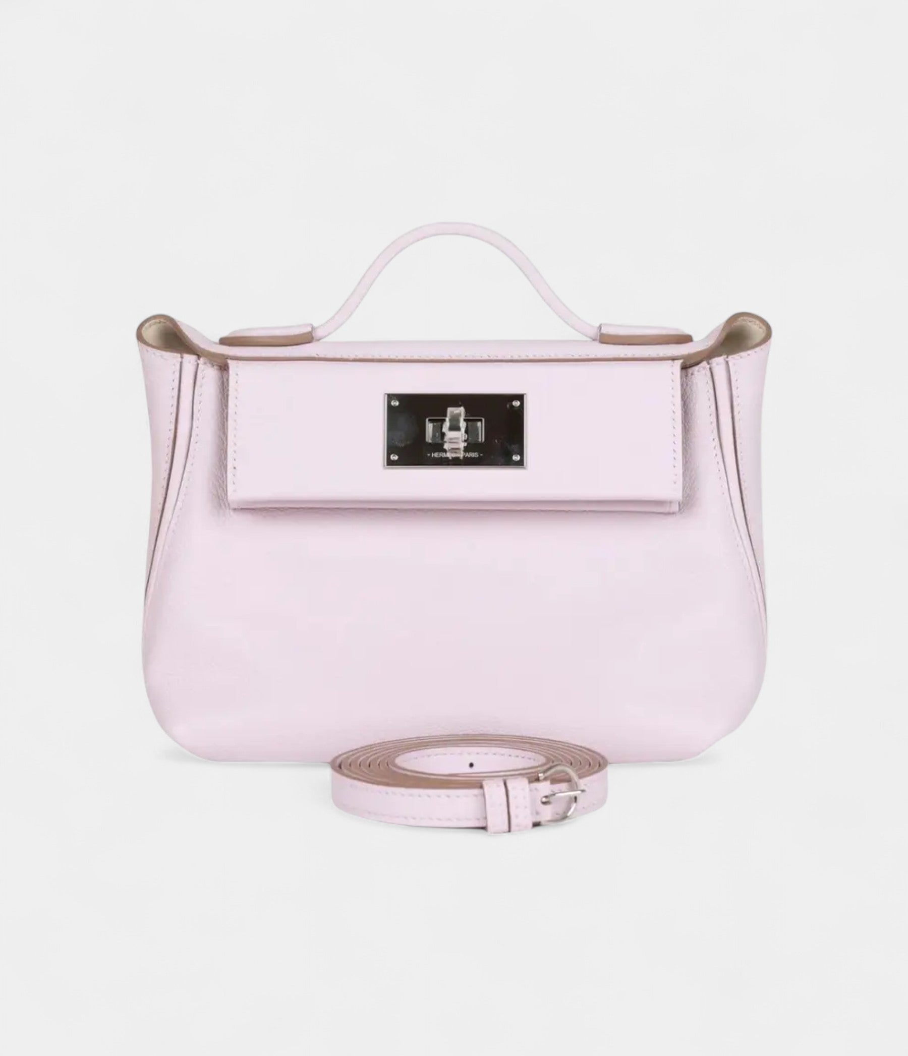 Hermès 24/24 Handmade in Pink Leather with Palladium Hardware