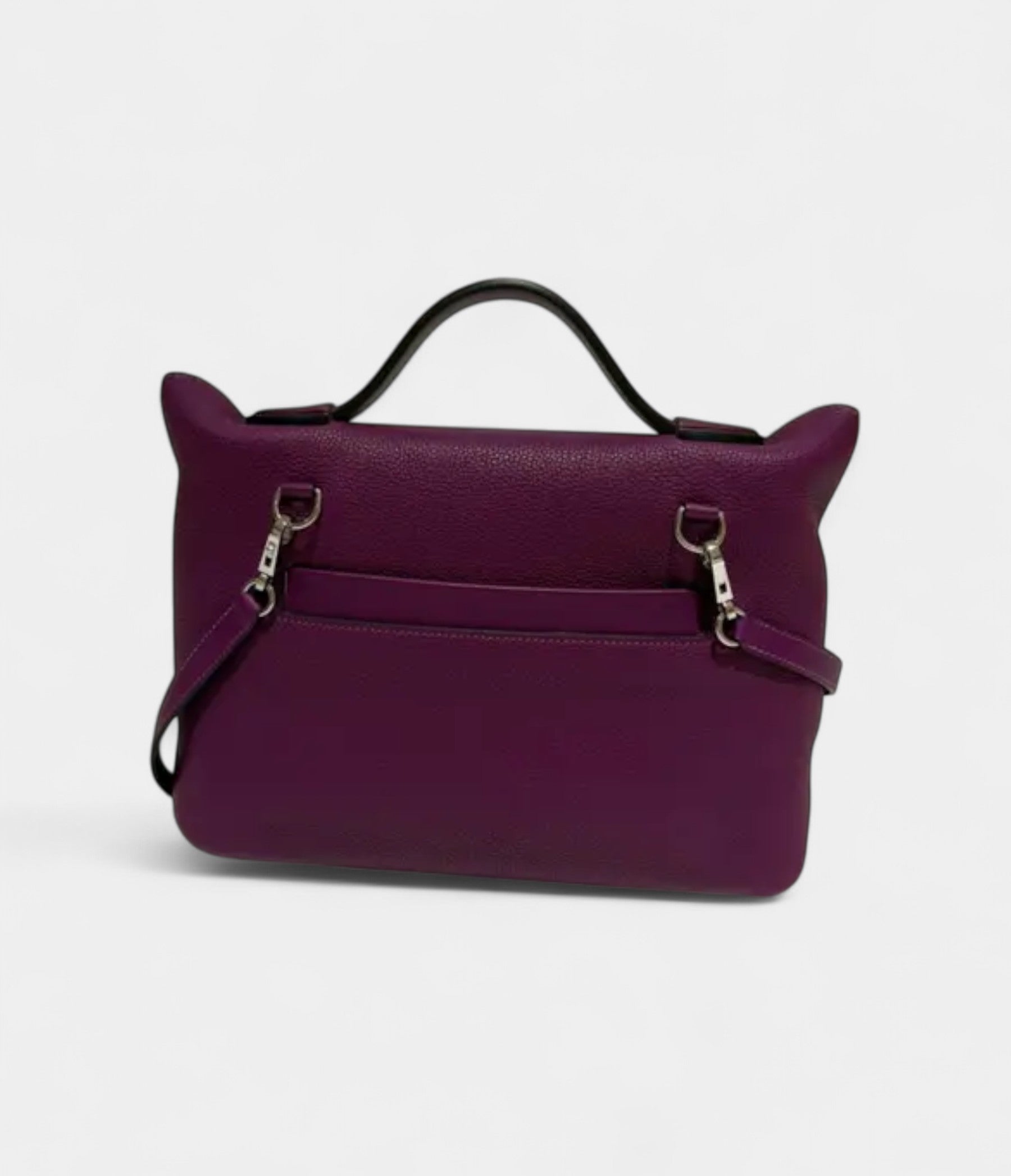 Hermès 24/24 Handmade in Purple Leather with Palladium Hardware