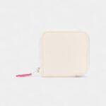 Hermes Azap Compact White Leather Pink Printed Wallet