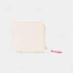 Hermes Azap Compact White Leather Pink Printed Wallet