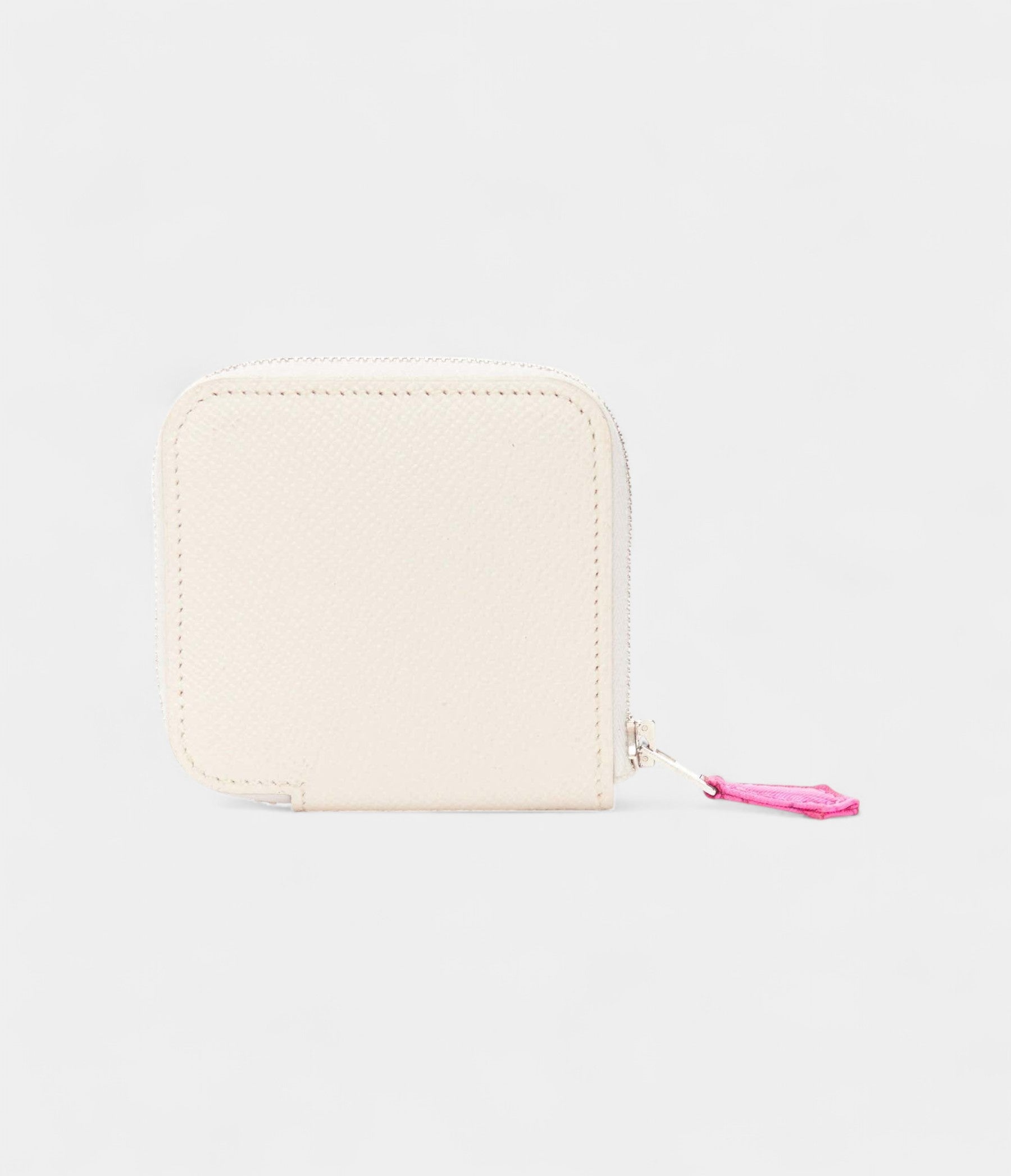 HermesAzapCompactWhiteLeatherPinkPrintedWallet_3.jpg Hermes Azap Compact White Leather Pink Printed Wallet