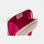 Hermes Azap Compact White Leather Pink Printed Wallet