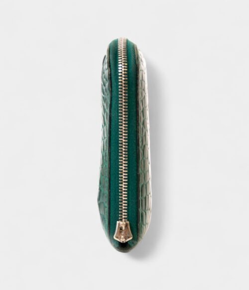 Hermès Azap Crocodile Green Leather Wallet