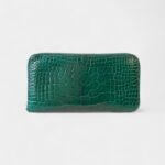 Hermès Azap Crocodile Green Leather Wallet