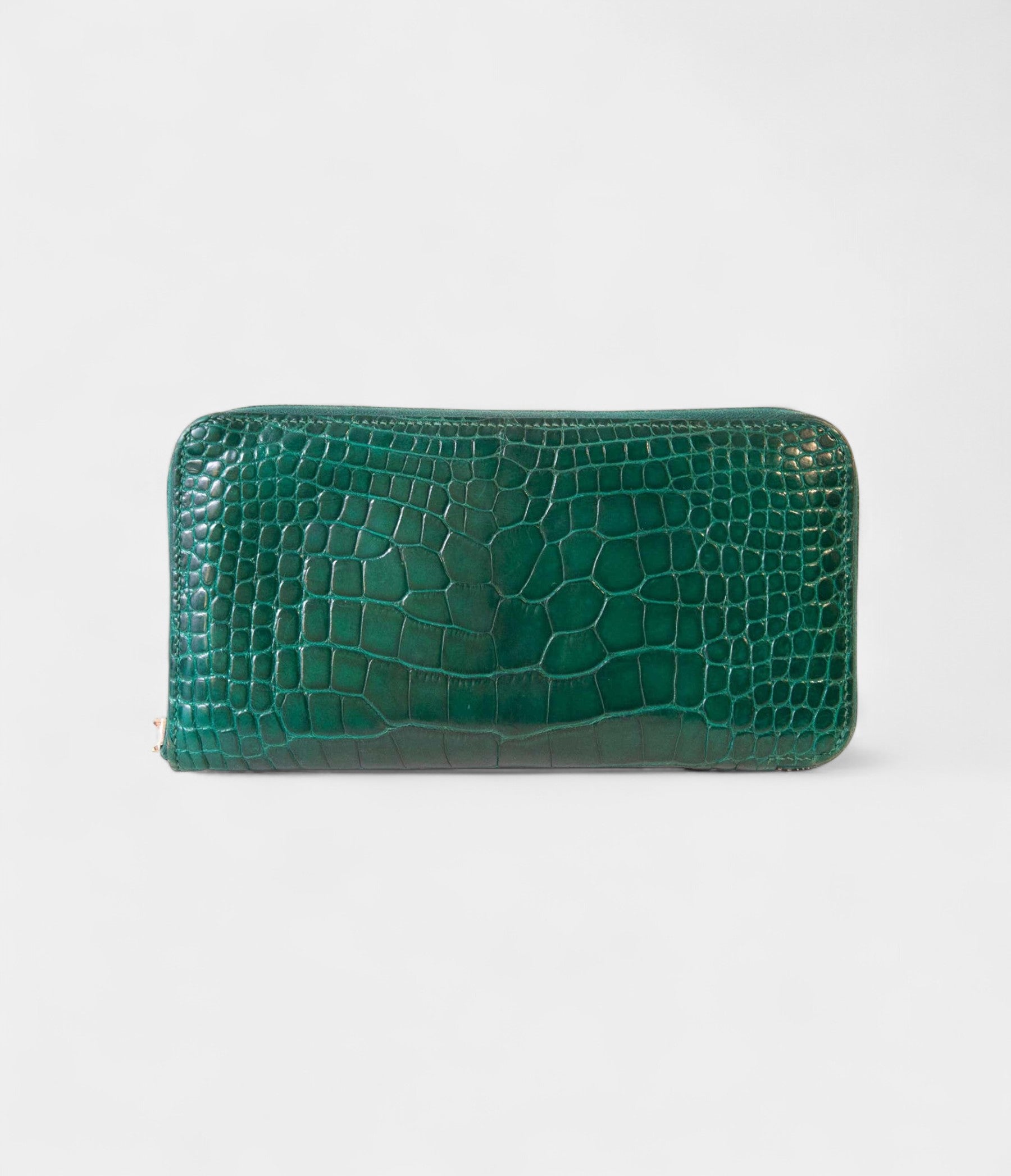 Hermès Azap Crocodile Green Leather Wallet