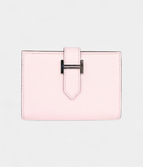 Hermès Bearn Card Holder Rose Darling Chevre Mysore Palladium Hardware