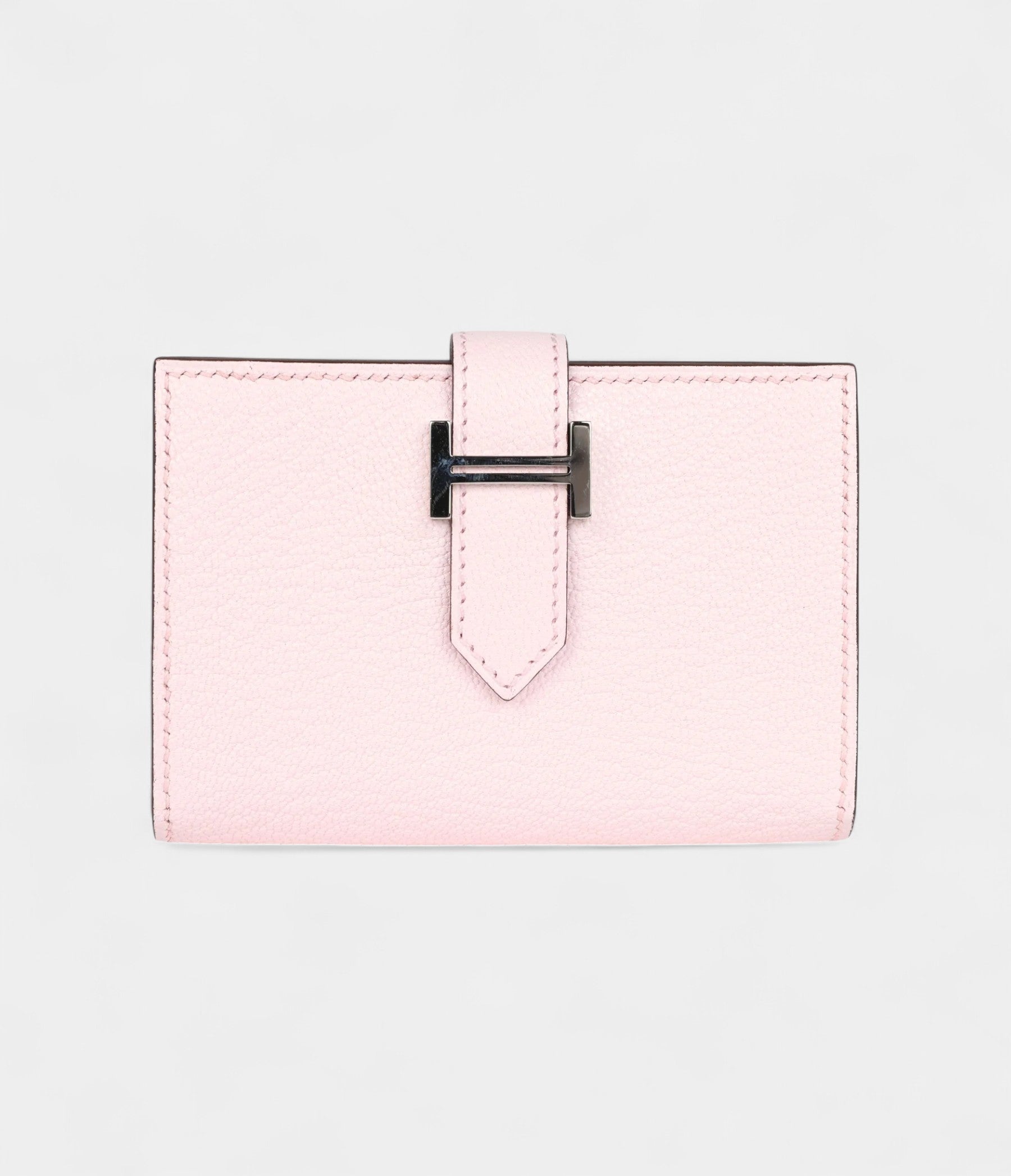 Hermès Bearn Card Holder Rose Darling Chevre Mysore Palladium Hardware