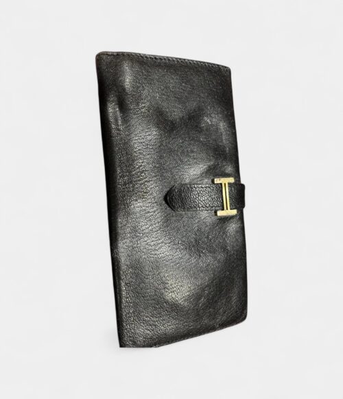 Hermès Béarn Leather Wallet In Black Expression Of Elegance