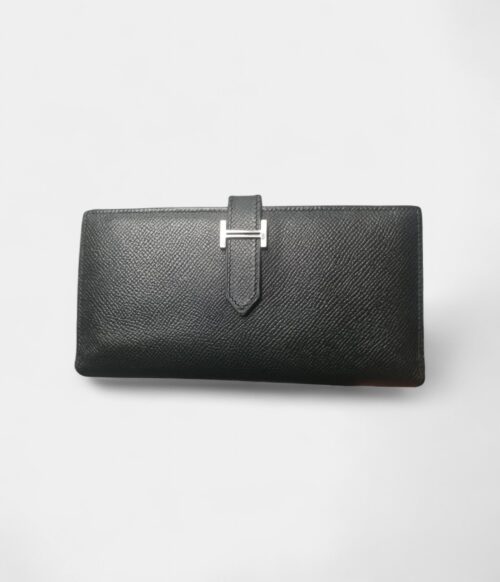 Hermès Béarn Leather Wallet In Black Timeless Symbol Of Sophistication
