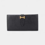 Hermès Béarn Leather Wallet in Black Classic Elegance Every Detail