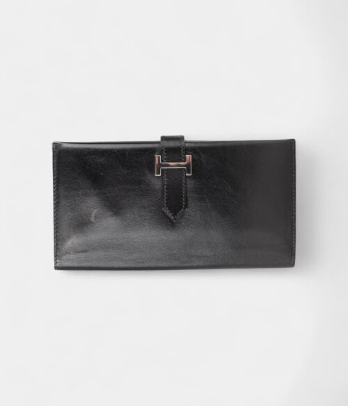 Hermès Béarn Leather Wallet in Black Iconic Elegance