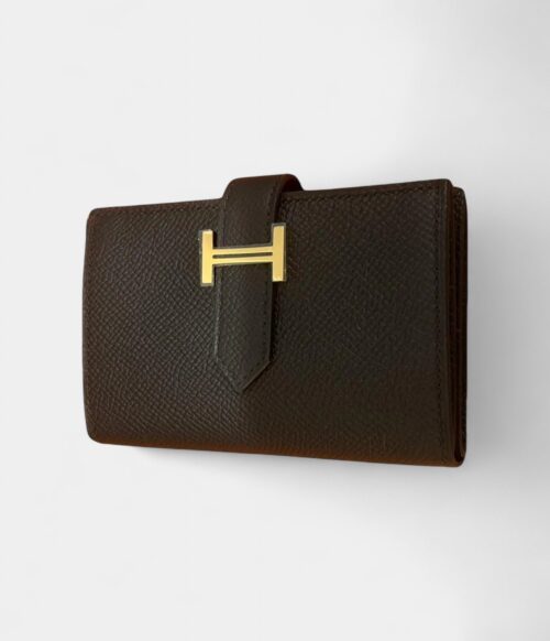 Hermès Béarn Leather Wallet in Black Pure Elegancem Timeless Design