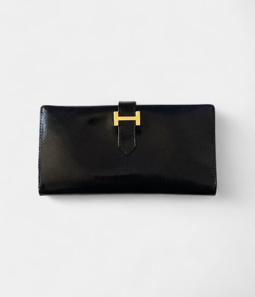 Hermès Béarn Leather Wallet in Black Timeless Sophistication Classic