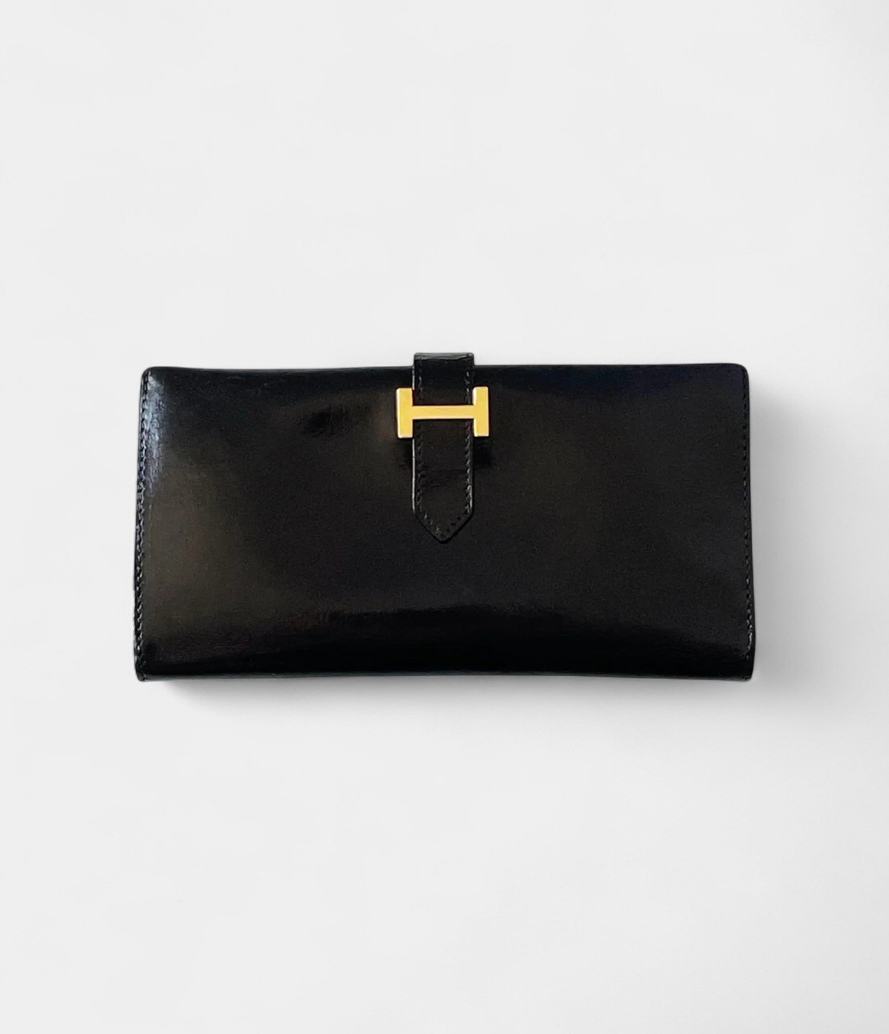 Hermès Béarn Leather Wallet in Black Timeless Sophistication Classic