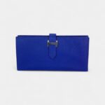 Hermès Béarn Leather Wallet in Blue Classic Craftsmanship with a Cool Edge