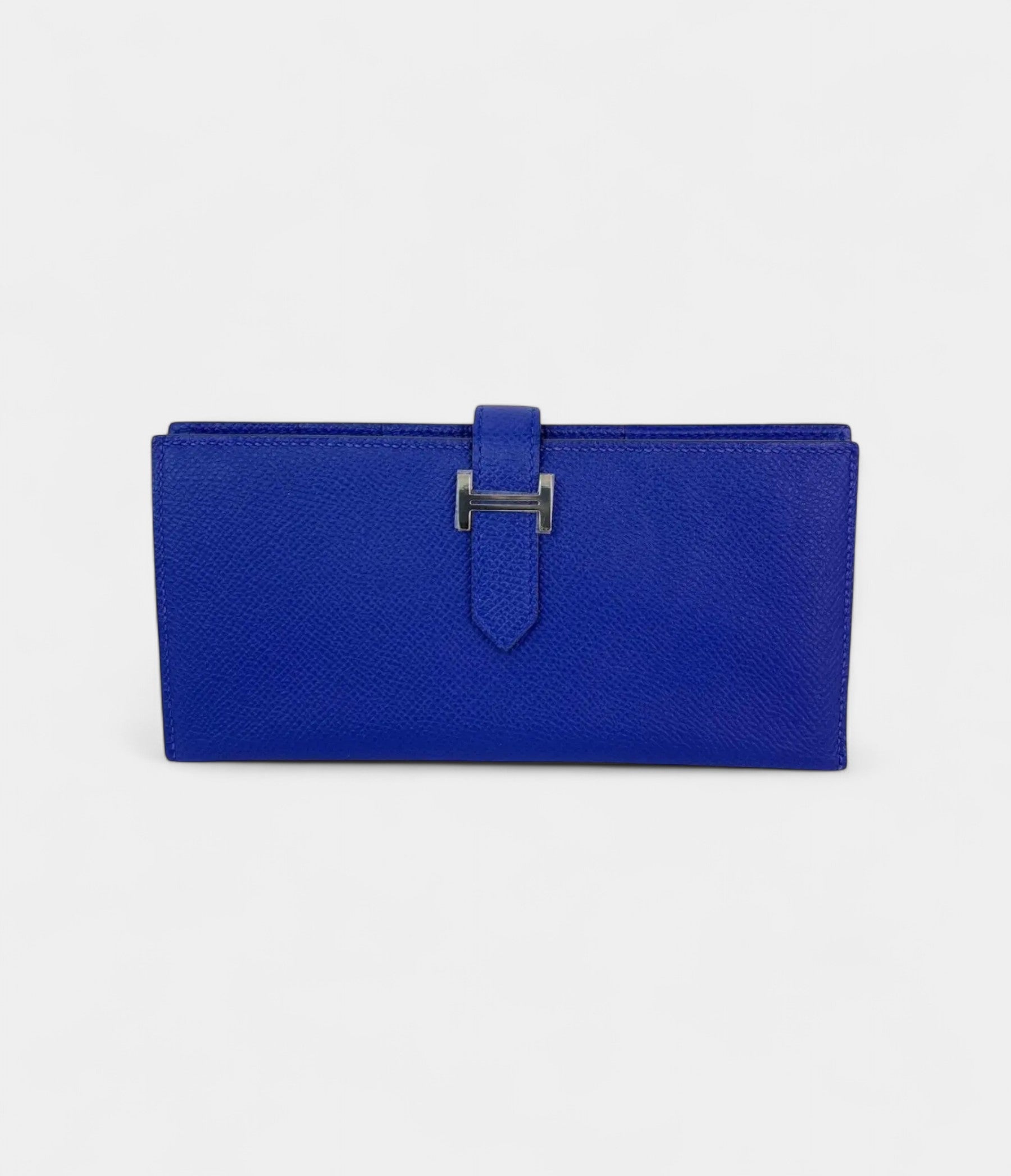 Hermès Béarn Leather Wallet in Blue Classic Craftsmanship with a Cool Edge