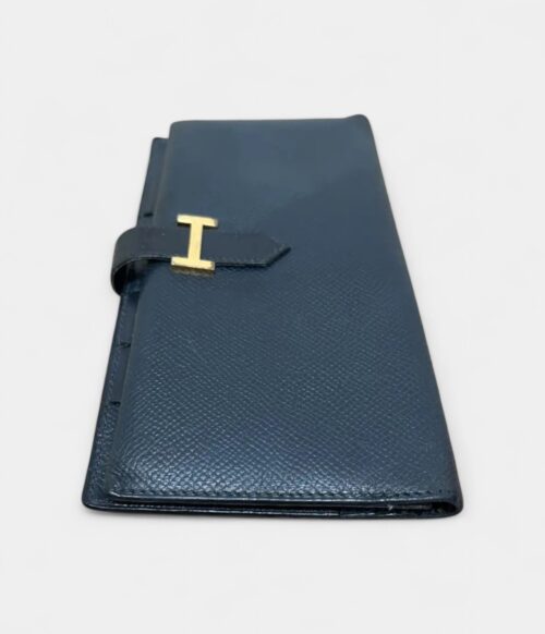 Hermès Béarn Leather Wallet in Blue Cool Elegance Timeless Silhouette