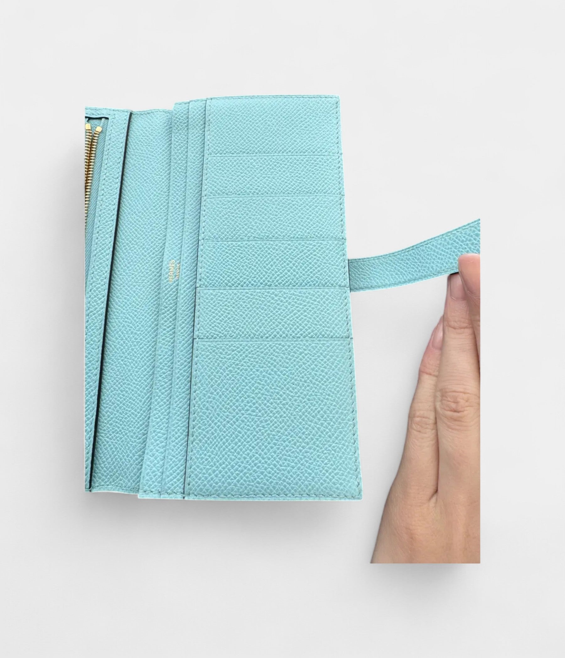 Hermès Béarn Leather Wallet in Blue Cool Elegance Timeless Silhouette