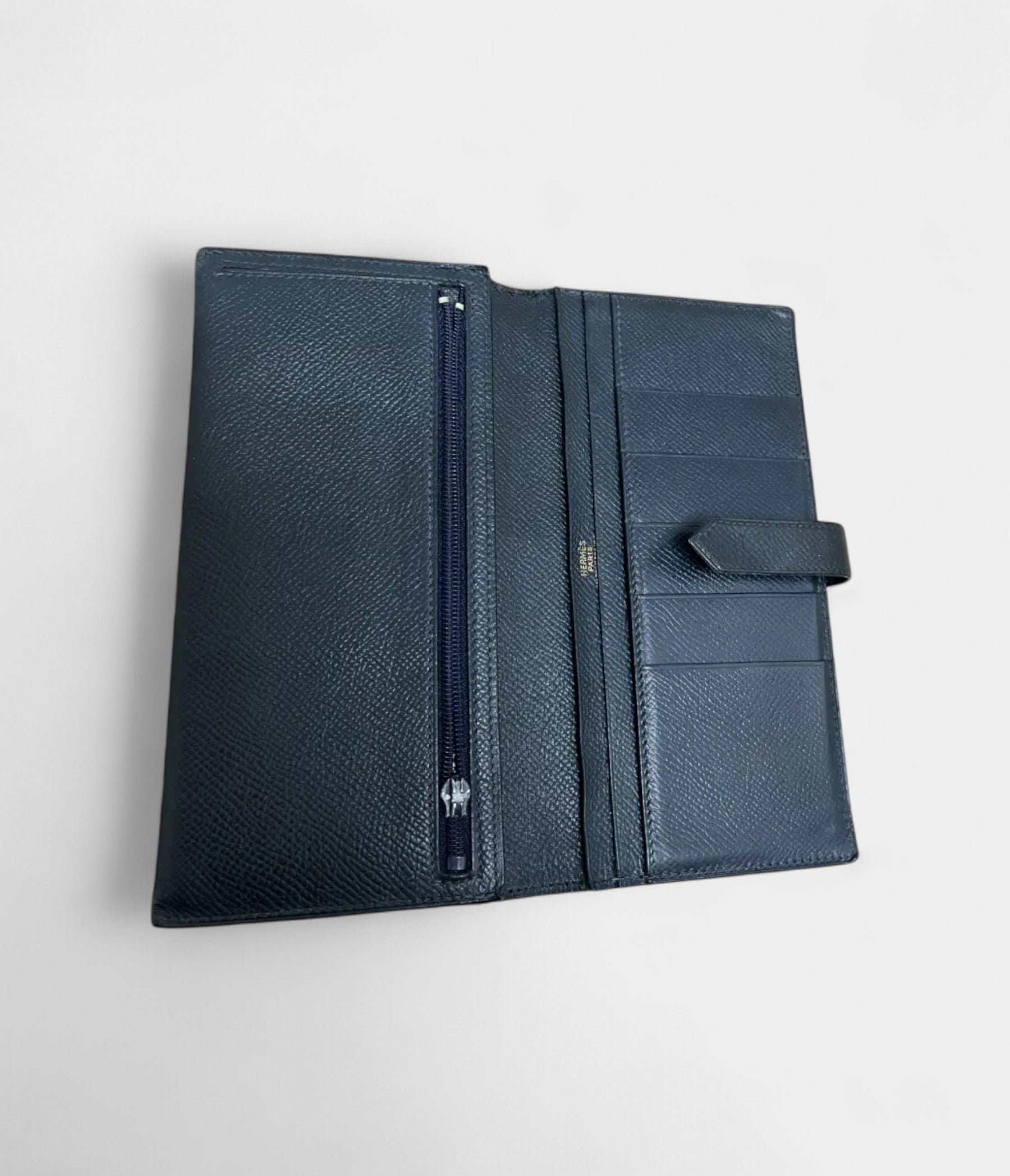 Hermès Béarn Leather Wallet in Blue Cool Elegance Timeless Silhouette