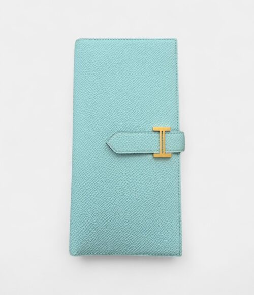 Hermès Béarn Leather Wallet in Blue Cool Elegance Timeless Silhouette