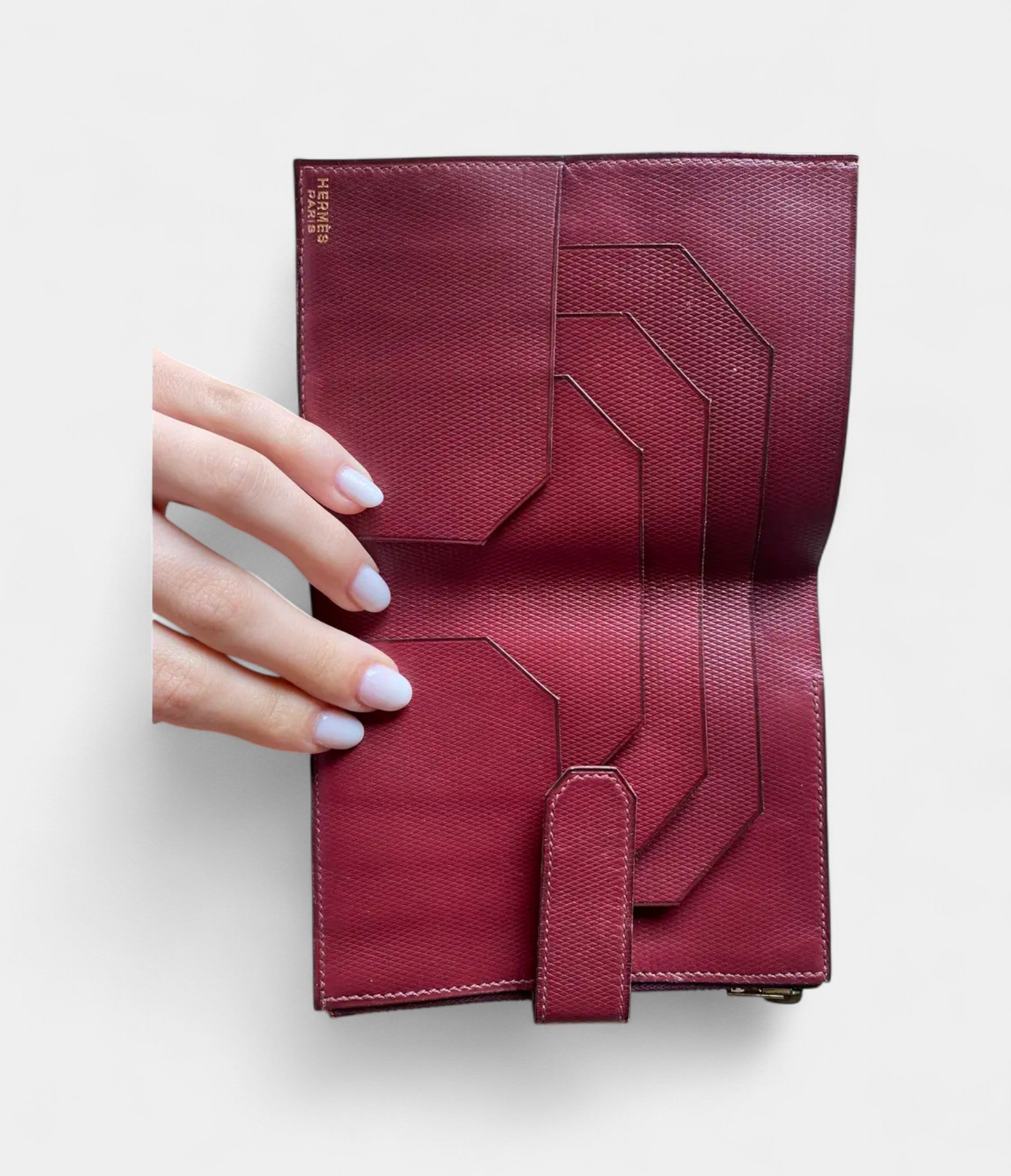 Hermès Béarn Leather Wallet in Burgundy Deep Elegance Timeless Design