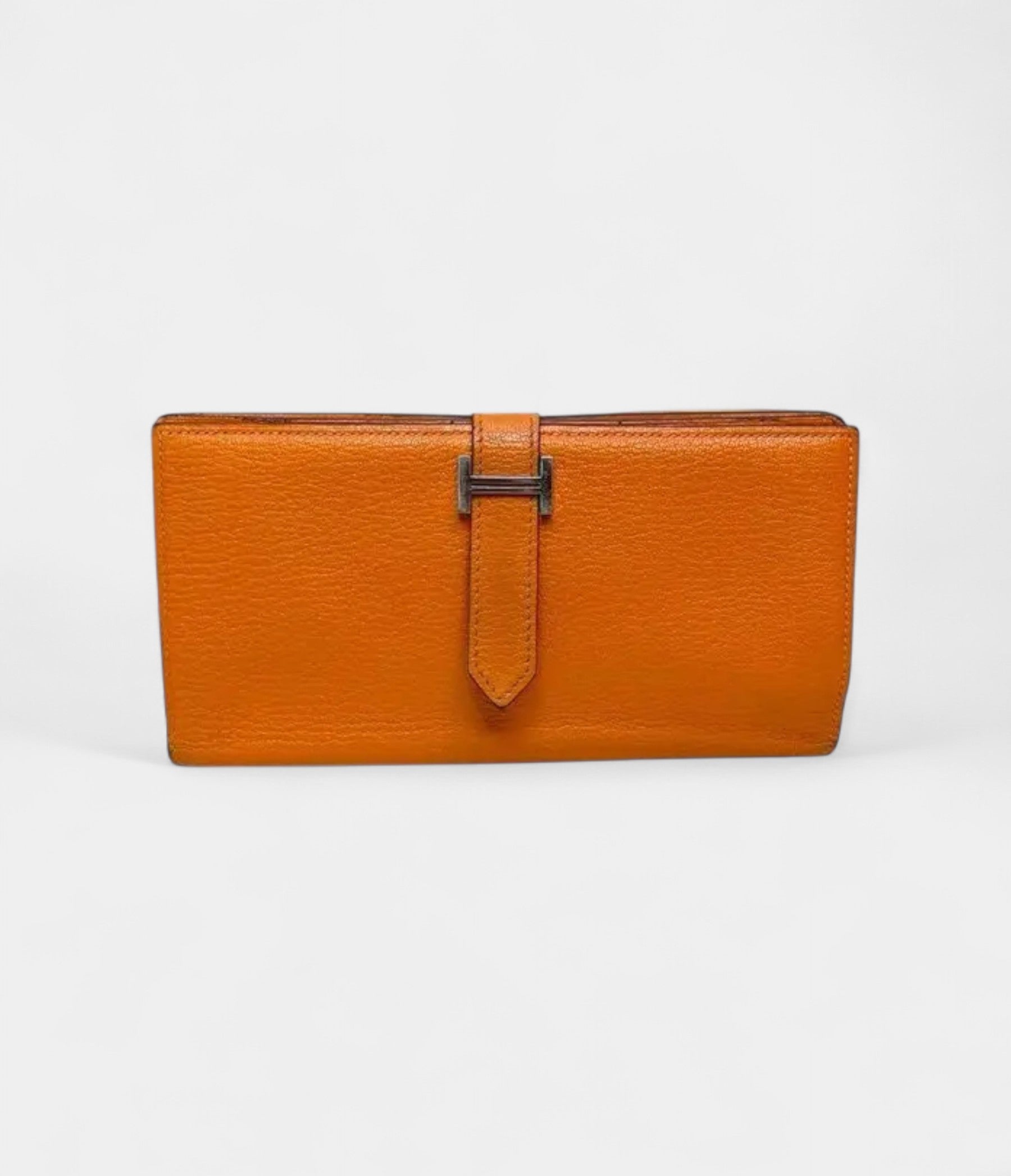 Hermès Béarn Leather Wallet in Orange Bold Heritage Refined Silhouette