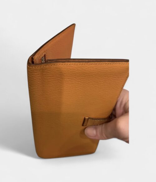 Hermès Béarn Leather Wallet in Orange Iconic Color Meets Timeless Design