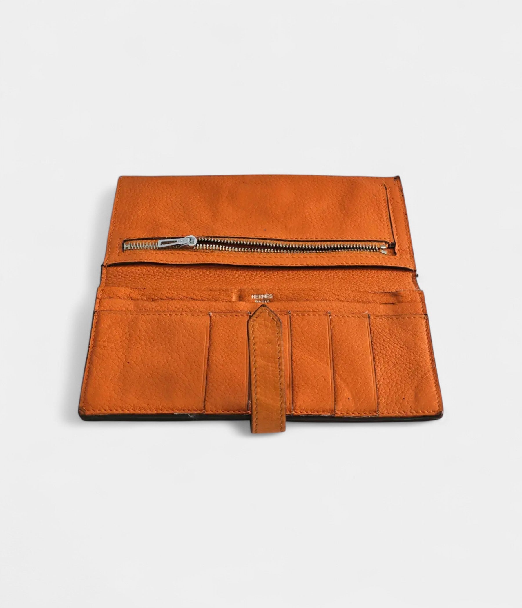 Hermès Béarn Leather Wallet in Orange Iconic Color Timeless Craftsmanship