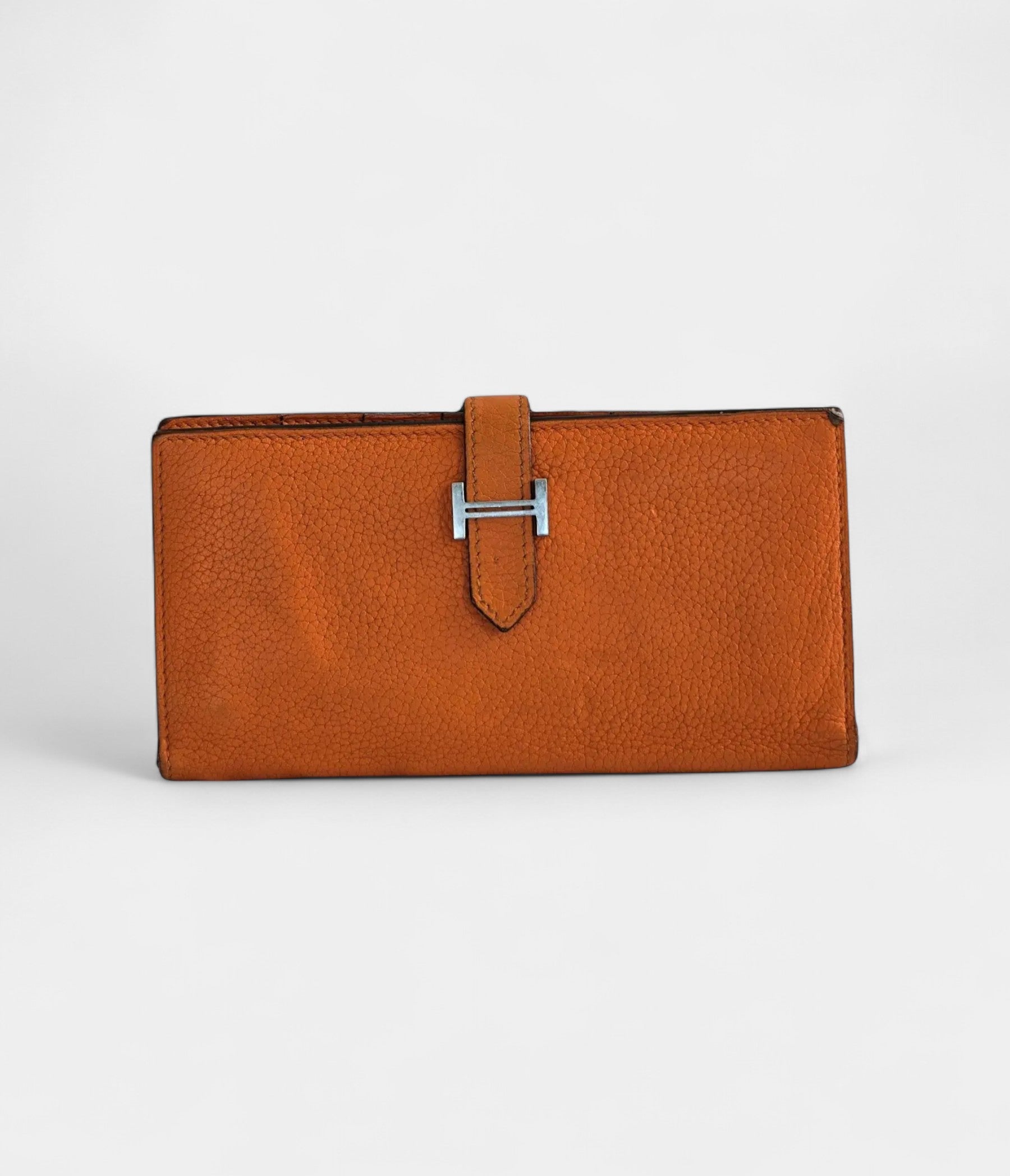 Hermès Béarn Leather Wallet in Orange Iconic Color Timeless Craftsmanship