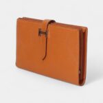 Hermès Béarn Leather Wallet in Orange Signature Style