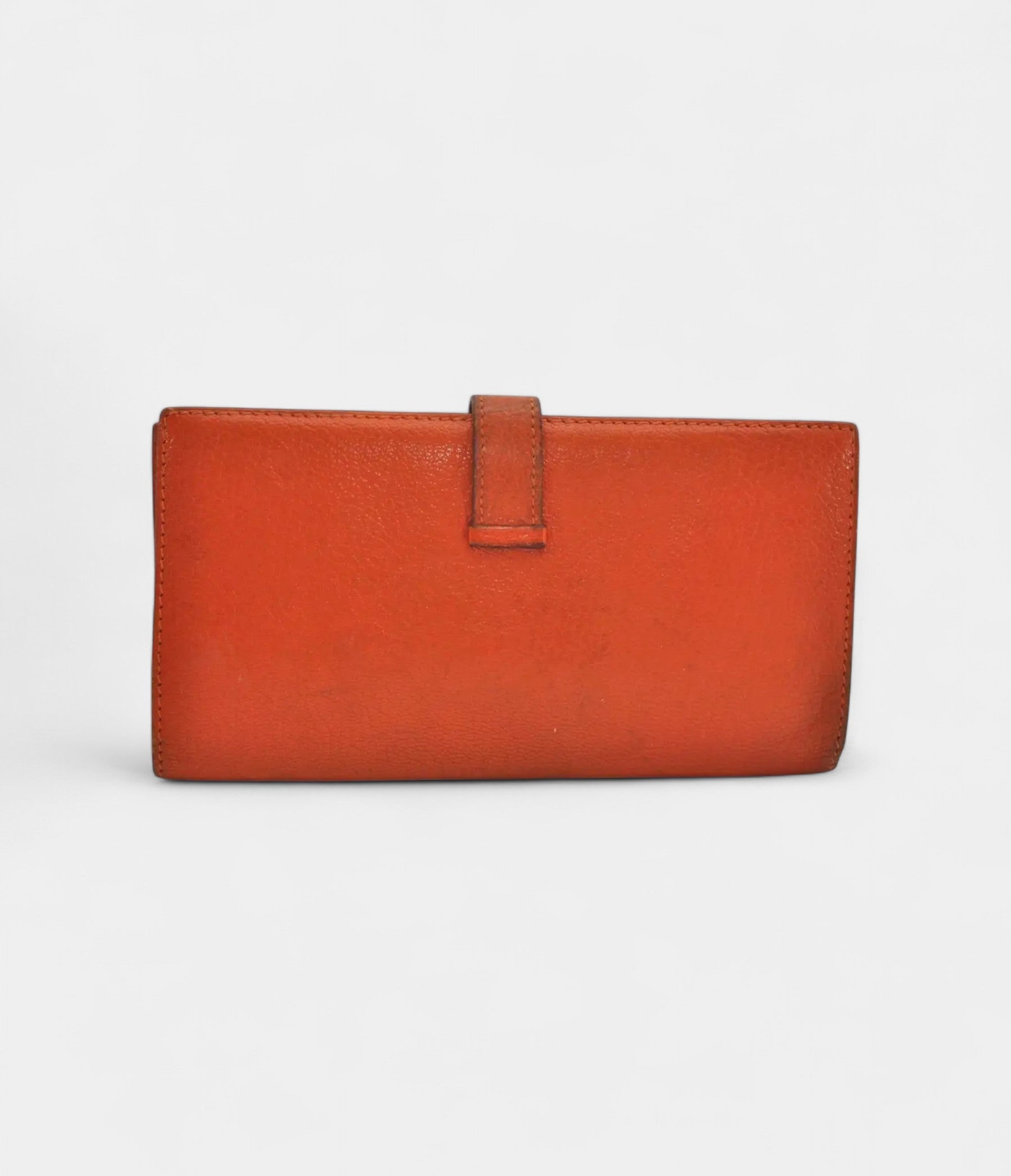 Hermès Béarn Leather Wallet in Orange Vibrant Heritage Iconic Design