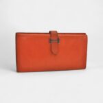 Hermès Béarn Leather Wallet in Orange Vibrant Heritage Iconic Design