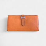 Hermès Béarn Leather Wallet in Orange Vibrant Heritage Timeless Silhouette