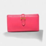 Hermès Béarn Leather Wallet in Pink Soft Luxury Signature Silhouette