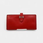 Hermès Béarn Leather Wallet in Red Bold Elegance Classic Silhouette
