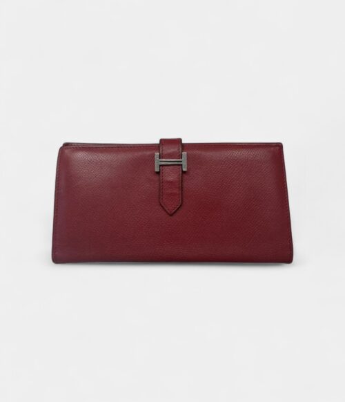 Hermès Béarn Leather Wallet in Red Bold Sophistication Classic Form