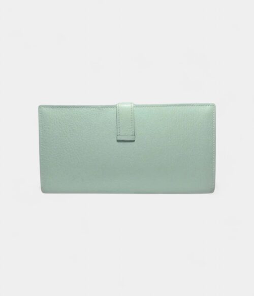 Hermès Béarn Leather Wallet in Turquoise Fresh Elegance Signature Design