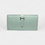 Hermès Béarn Leather Wallet in Turquoise Fresh Elegance Signature Design