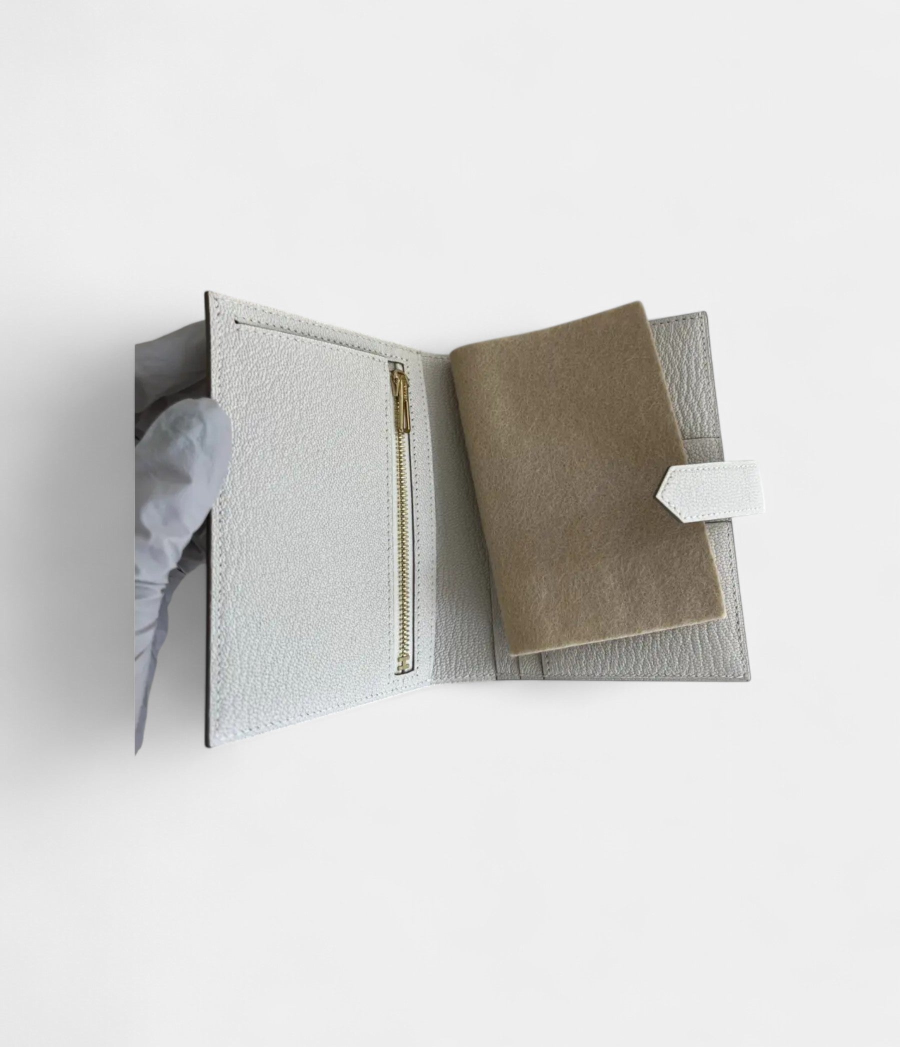 Hermès Béarn Leather Wallet in White Minimalist Luxury Timeless Silhouette
