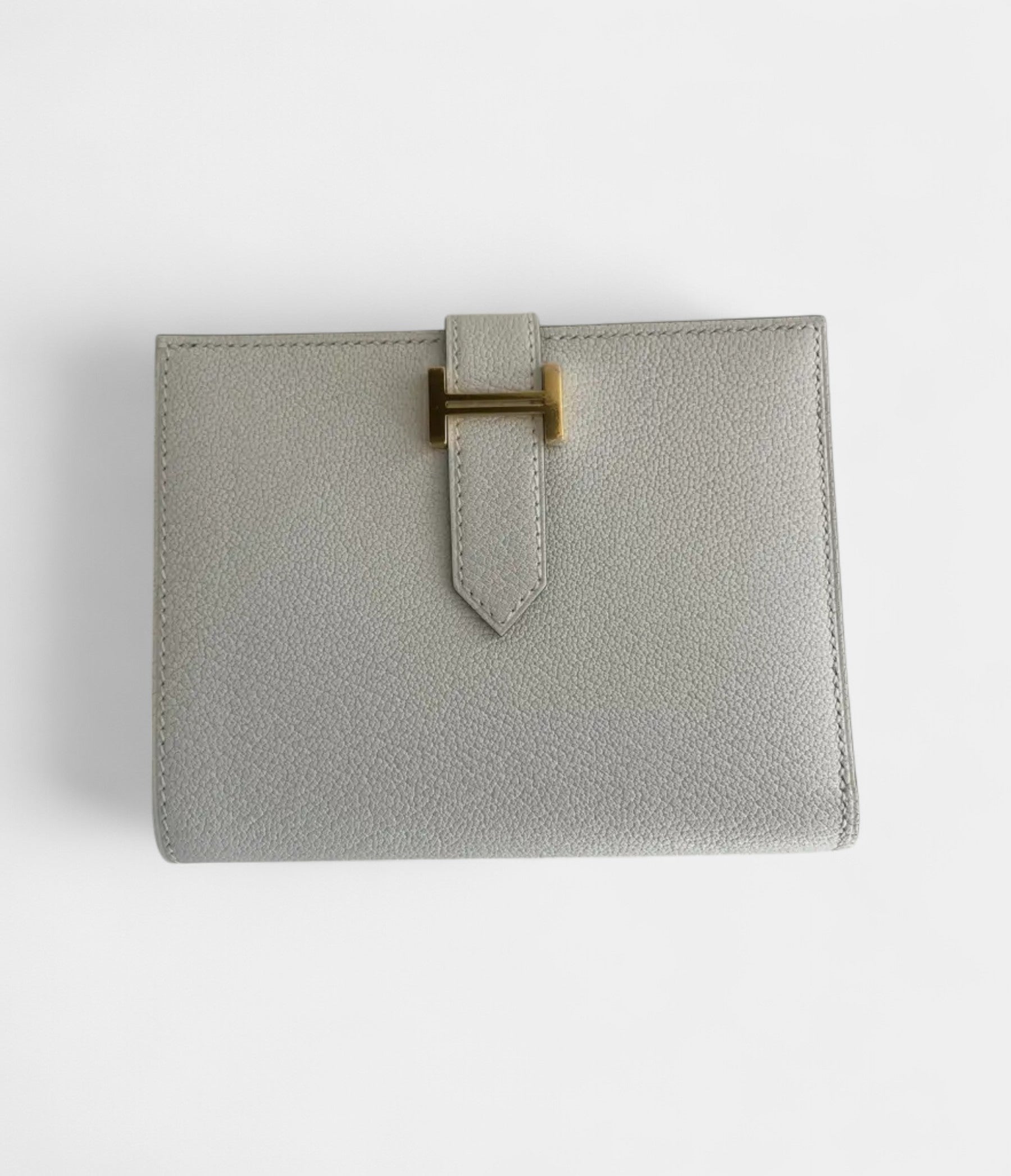 Hermès Béarn Leather Wallet in White Minimalist Luxury Timeless Silhouette