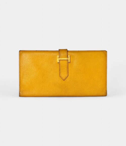 Hermès Béarn Leather Wallet in Yellow Bright Sophistication Classic Form