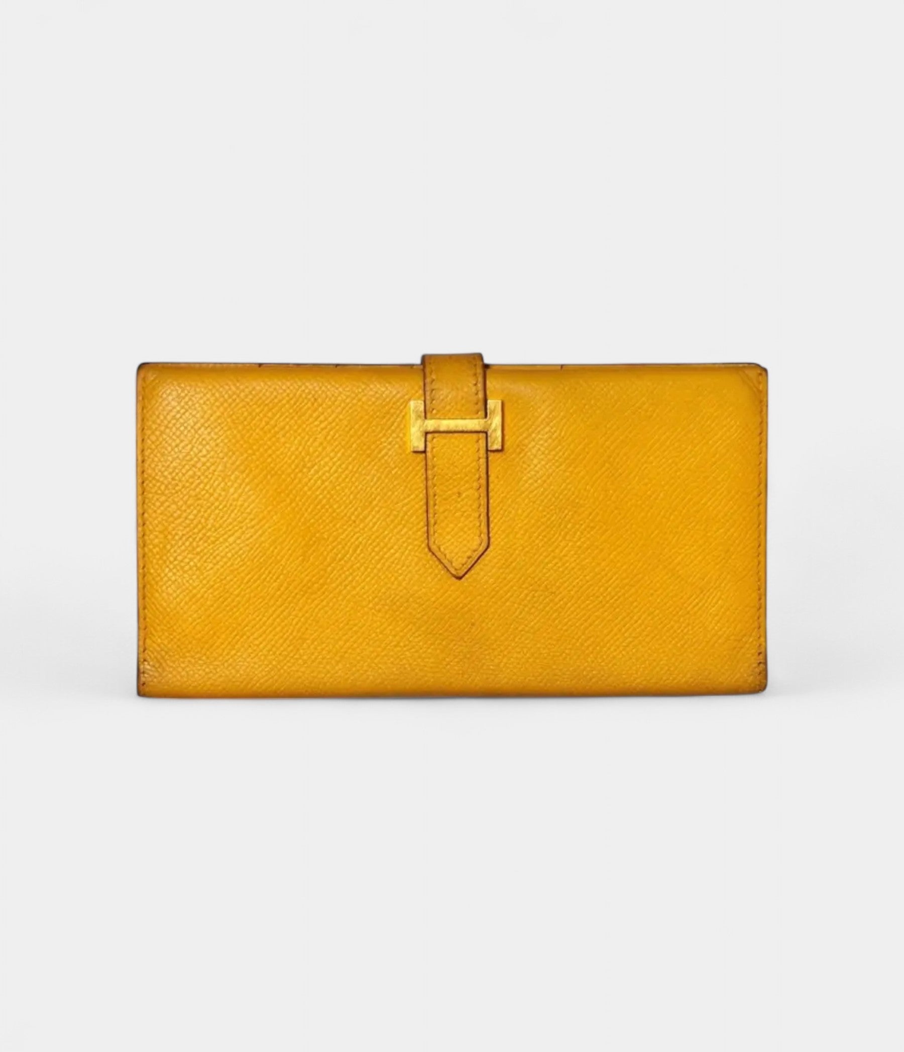 Hermès Béarn Leather Wallet in Yellow Bright Sophistication Classic Form