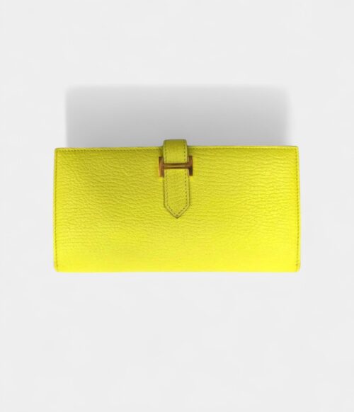 Hermès Béarn Leather Wallet in Yellow Radiant Elegance Classic Form