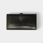 Hermès Béarn Linen and Leather Wallet in Black Textured Elegance with a Modern Edge