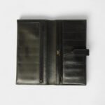 Hermès Béarn Linen and Leather Wallet in Black Textured Elegance with a Modern Edge