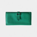Hermès Béarn Wallet in Green Leather Timeless Elegance