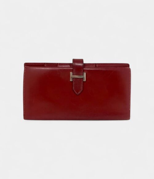 Hermès Béarn Wallet in Red Leather